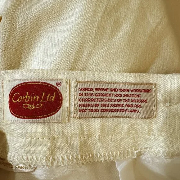 Vintage Linen Blend Pleated Midi Pencil Skirt (4) - Picture 5 of 8